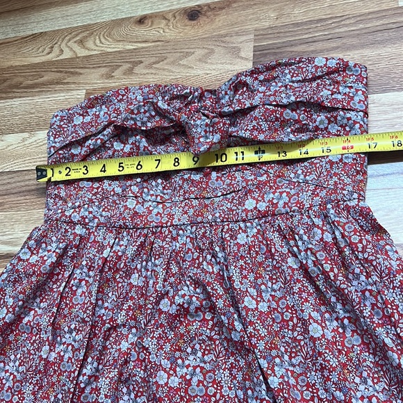 J. Crew Liberty Tie Front Strapless Dress size 12 - Picture 4 of 16